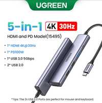 Ugreen USB Хаб 5 в 1 HDMI USB 3.0 Type C