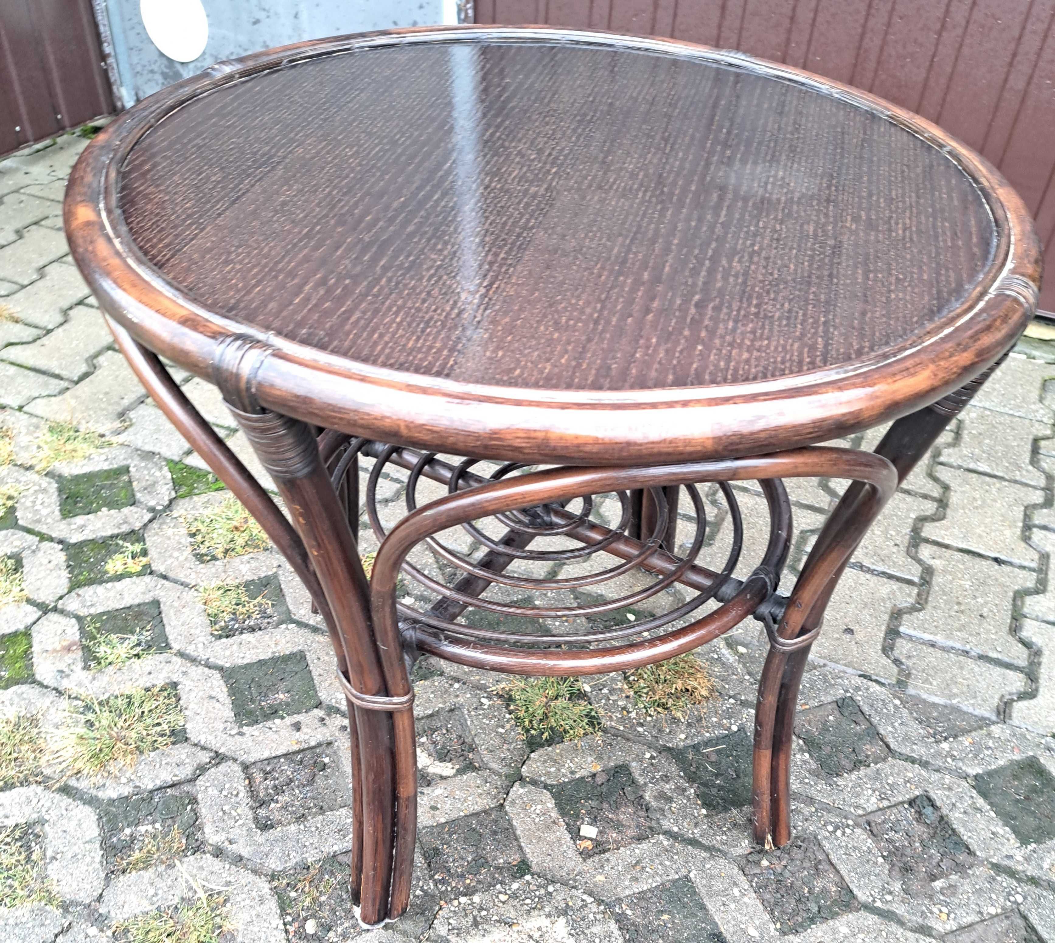 Stół rattanowy, rattan, brązowy