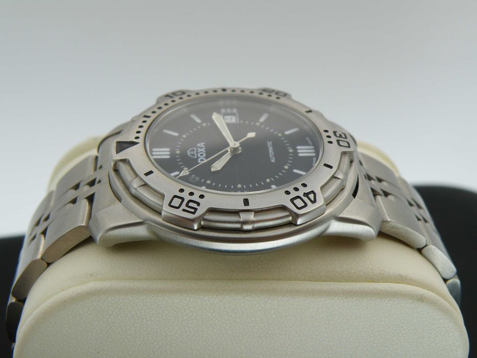 Doxa Automatic Czarna NOS z Lat 90-siątych Komplet