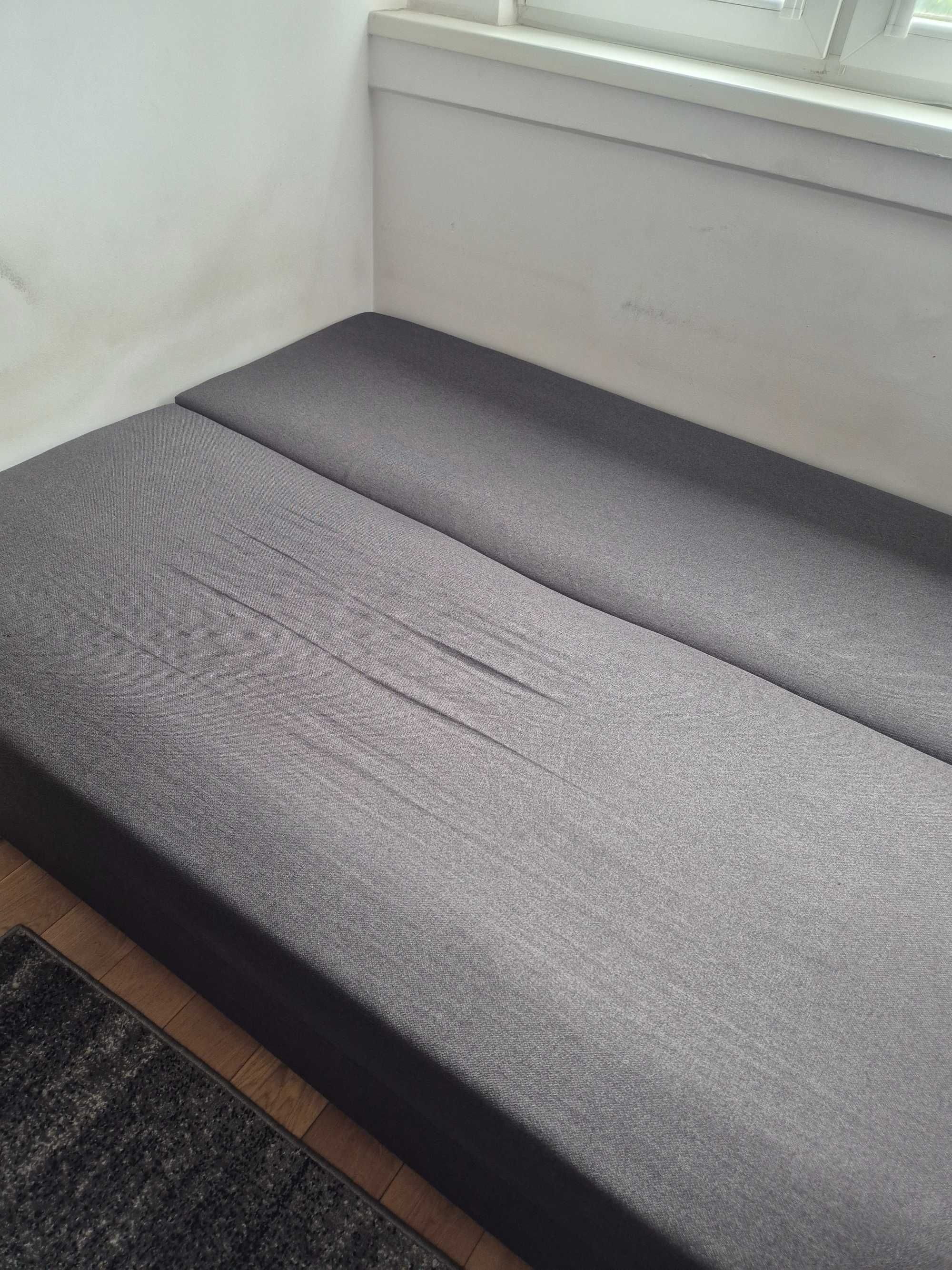 Kanapa, sofa, rozkładana, z pojemnikiem, szara, 140x200cm.