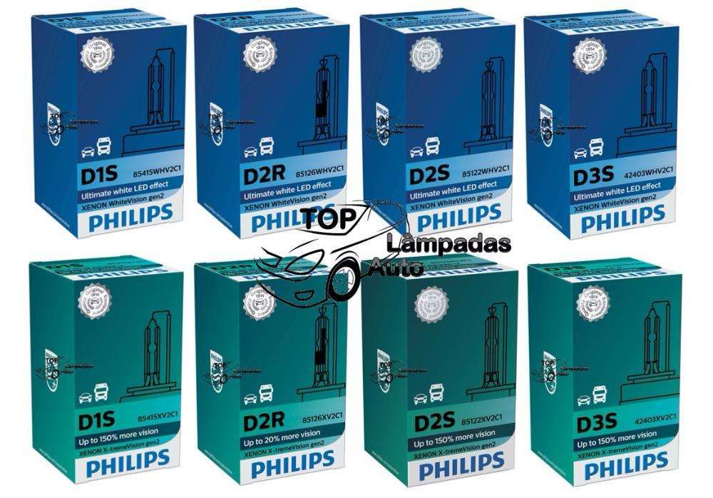 Lâmpadas Xénon Philips, Osram e Neolux D1S,D2S,D2R,D3S,D4S,D5S,D8S