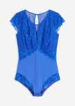 B.P.C. body niebieskie chabrowe z koronką r.40/42