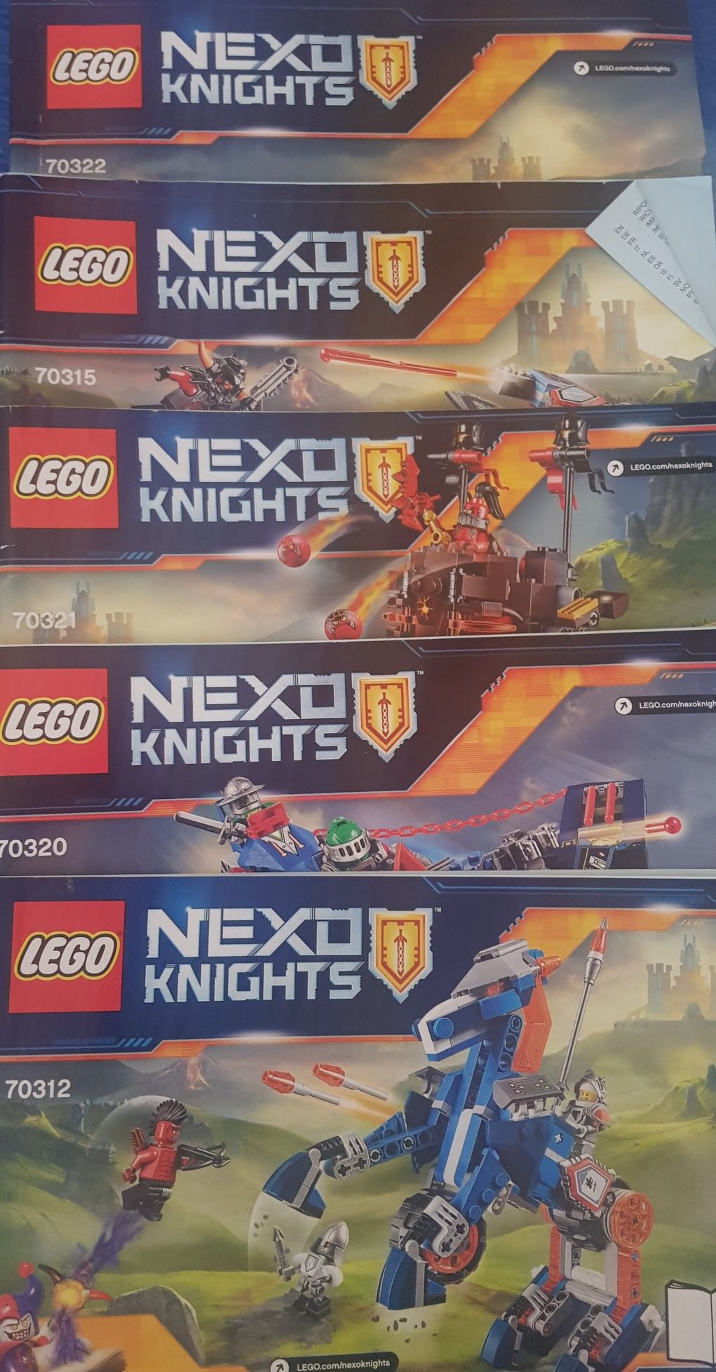 5 zestawów Lego Nexo Knights