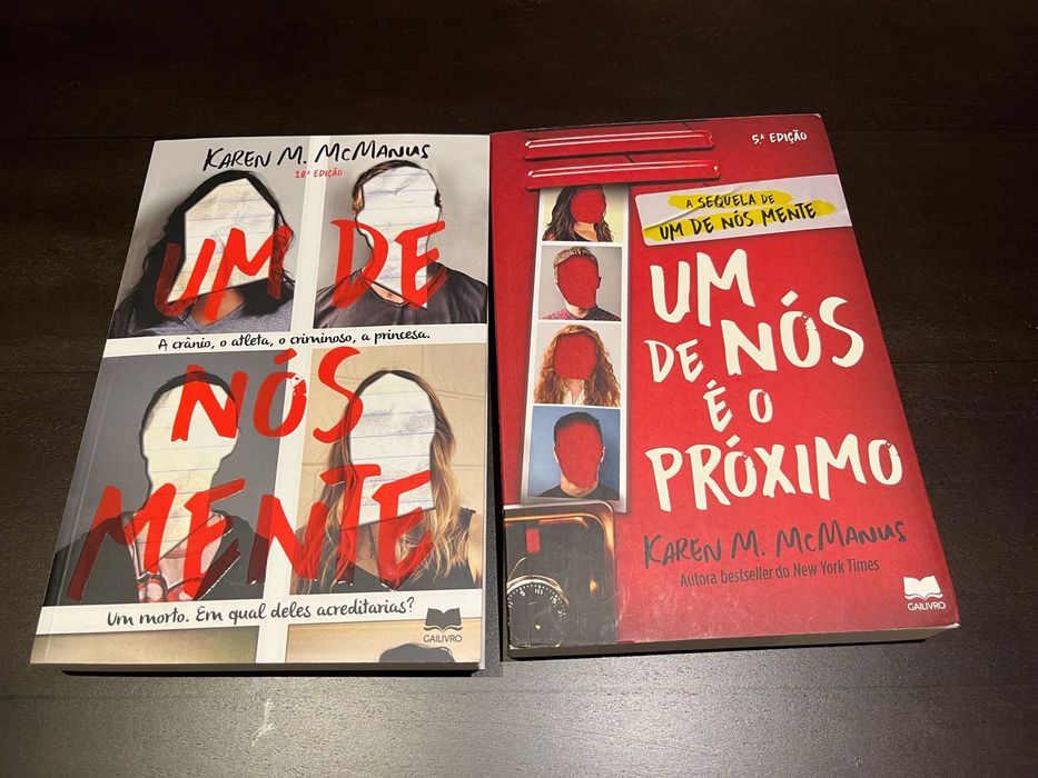 2 Livros "Um de Nós Mente" e "Um de Nós é o Próximo"