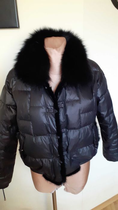 Kurtka bomberka puchowa z lisem