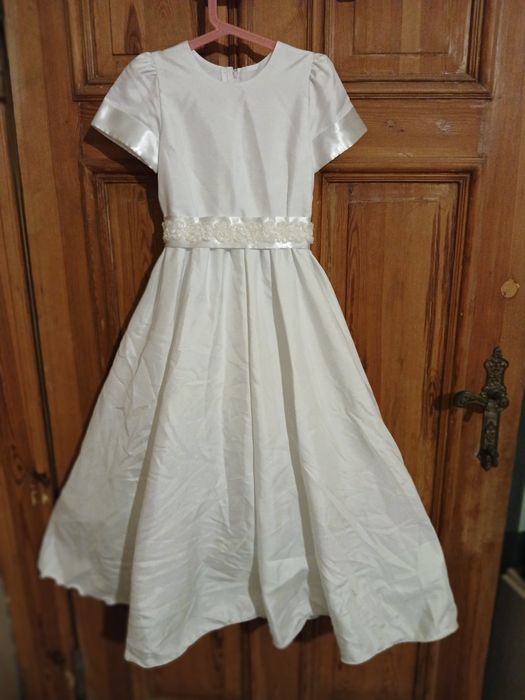 Sukienka biała komunijna na kole ok. 146