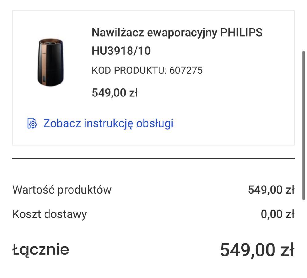 Nawilżacz ewaporacyjny Philips