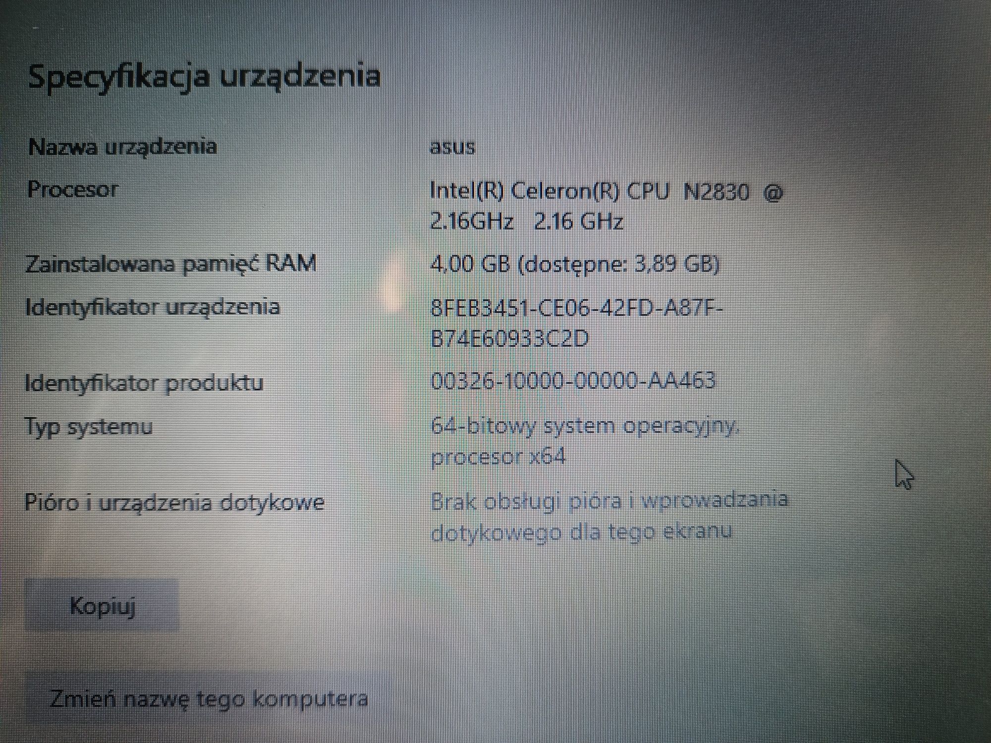 Asus f553m uszkodzona klawiatura