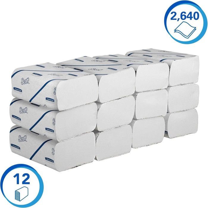 Scott 6636 Ręczniki Papierowe 12 opakowań Szary 2640 sztuk