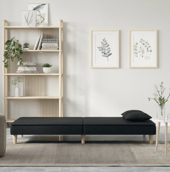 Sofá cama preto tecido vida XL 200 cm vidaxl