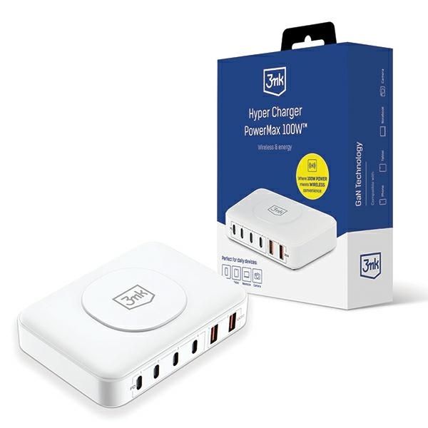 3Mk Hyper Charger Powermax 100W 4Xusb-C + 2Xusb-A Stacja Ładująca