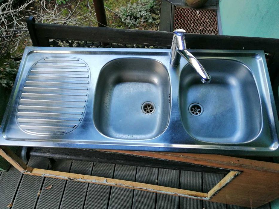 HANSGROHE bateria kuchenna i zlewozmywak 2 komorowy z ociekaczem