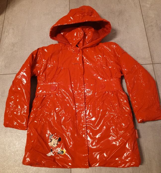 Ocieplany płaszczyk jesienno - wiosenny dla dziewczynki r 98 - 104