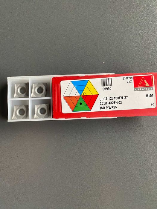 Płytki węglikowe CCGT 120408 FN 27 HWK15 CERATIZIT do aluminium