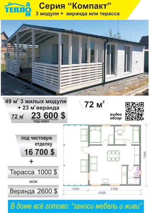 Готовий будинок з ремонтом і сантехнікою