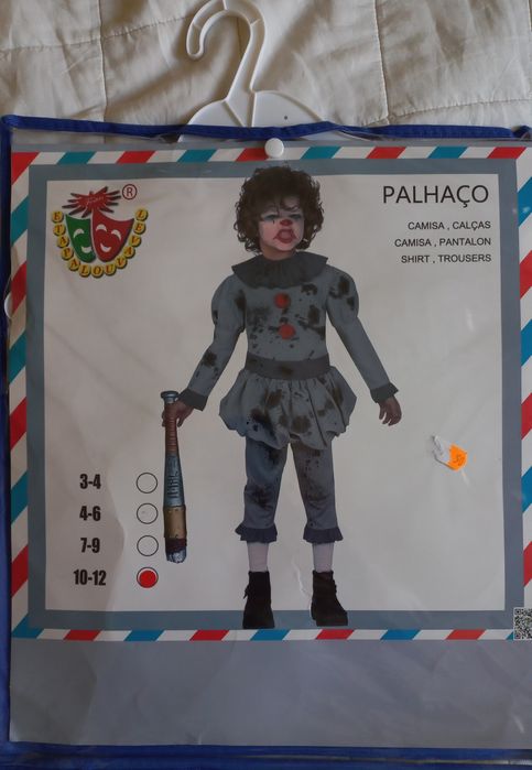 Fato de palhaço assassino, 10-12 anos