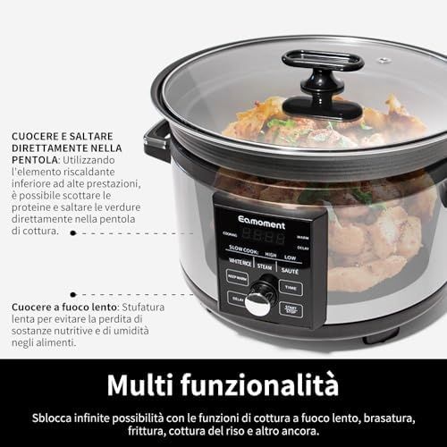 Wolnowar Eamoment 5L z timerem, elektryczny multicooker 4 w 1,