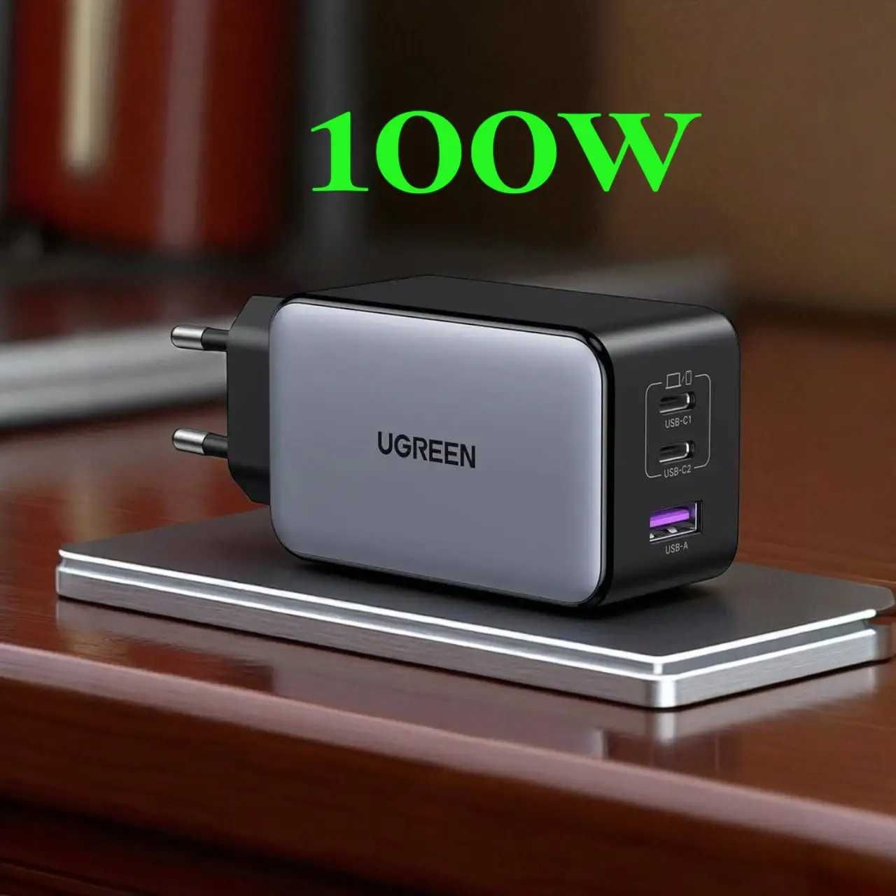 Мережевий зарядний пристрій Ugreen NexodeX (X756) 100W, GaN, AirPyra