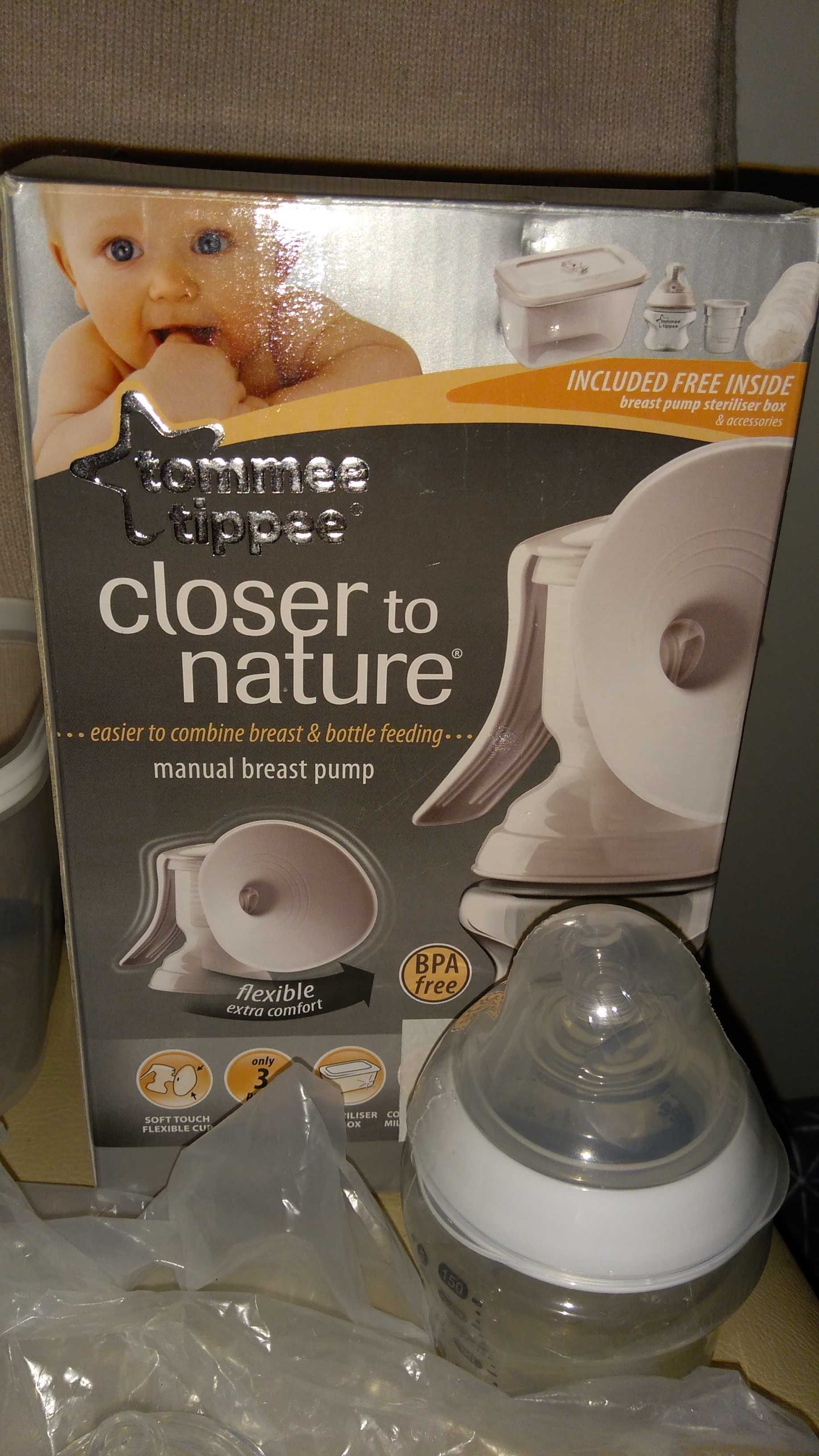 Zestaw Tommee Tippee: Laktator butelka śliniak podgrzewacz i akcesoria