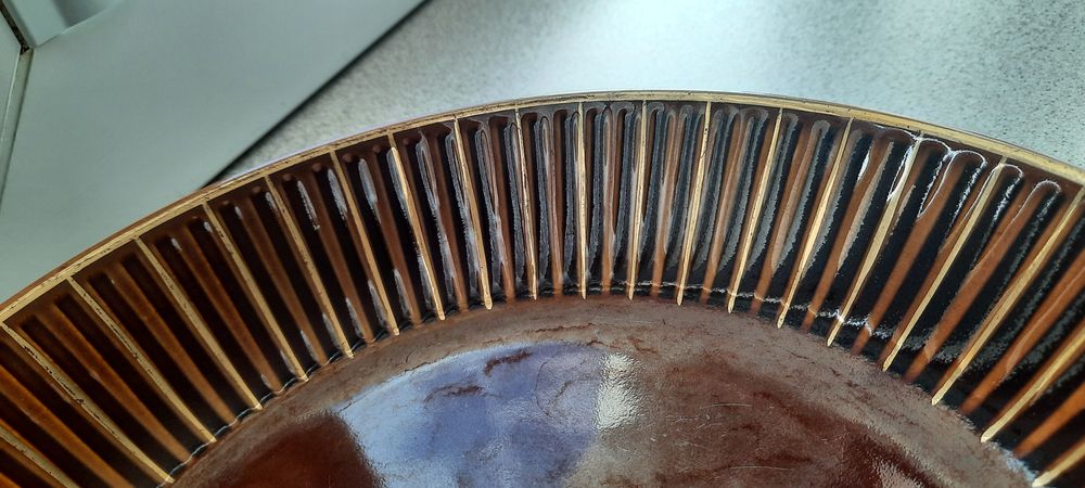 Złocony talerz głęboki Emka Pruszków PRL