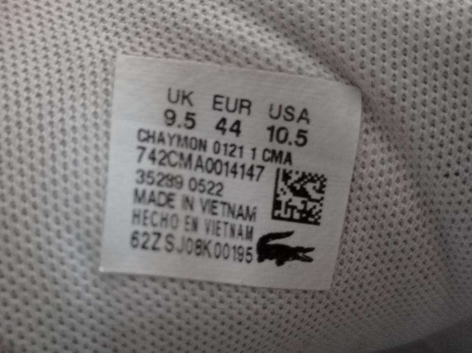 Buty Lacoste Chaymon rozmiar 44 białe skóra skórzane super męskie