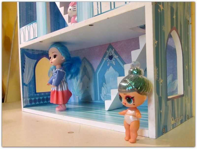 Drewniany domek dla lalek Śnieżny pałac Elefun