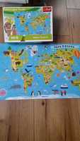 Puzle edukacyjne mapa świata