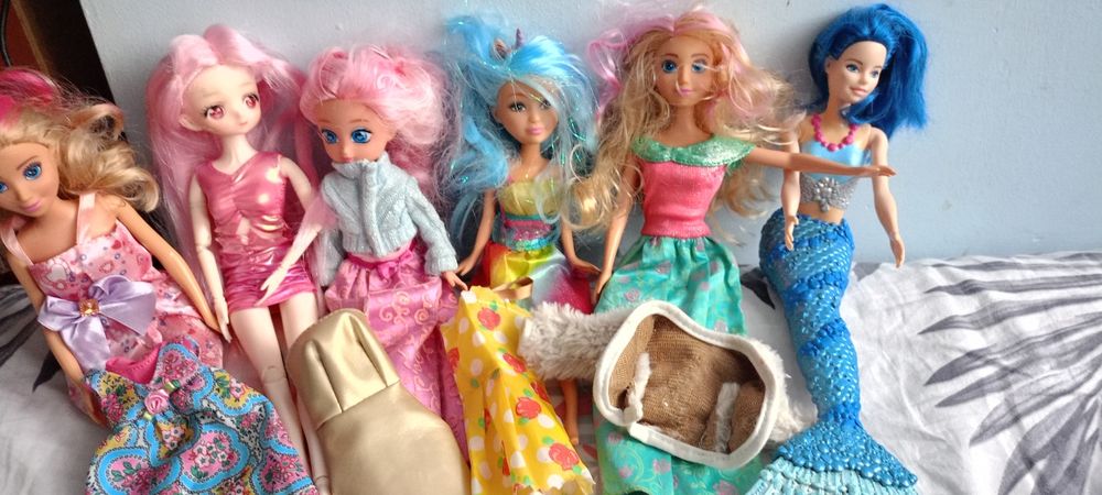 Zestaw lalek barbie,syrenki , enchantimals