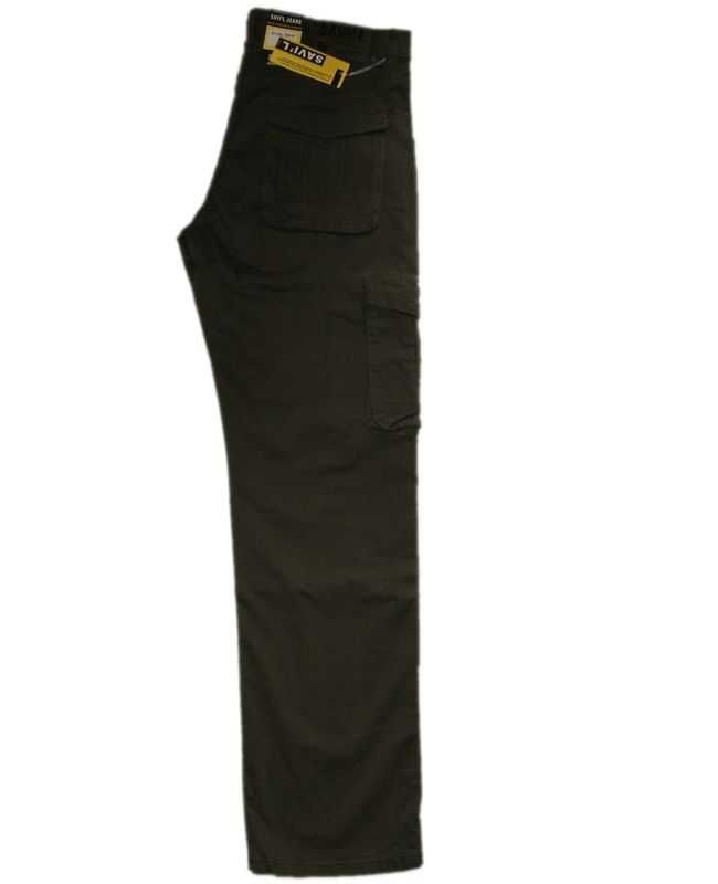Duże BOJÓWKI MĘSKIE ze STRECZEM 3XL W40 pas 102-106 cm ciemne KHAKI