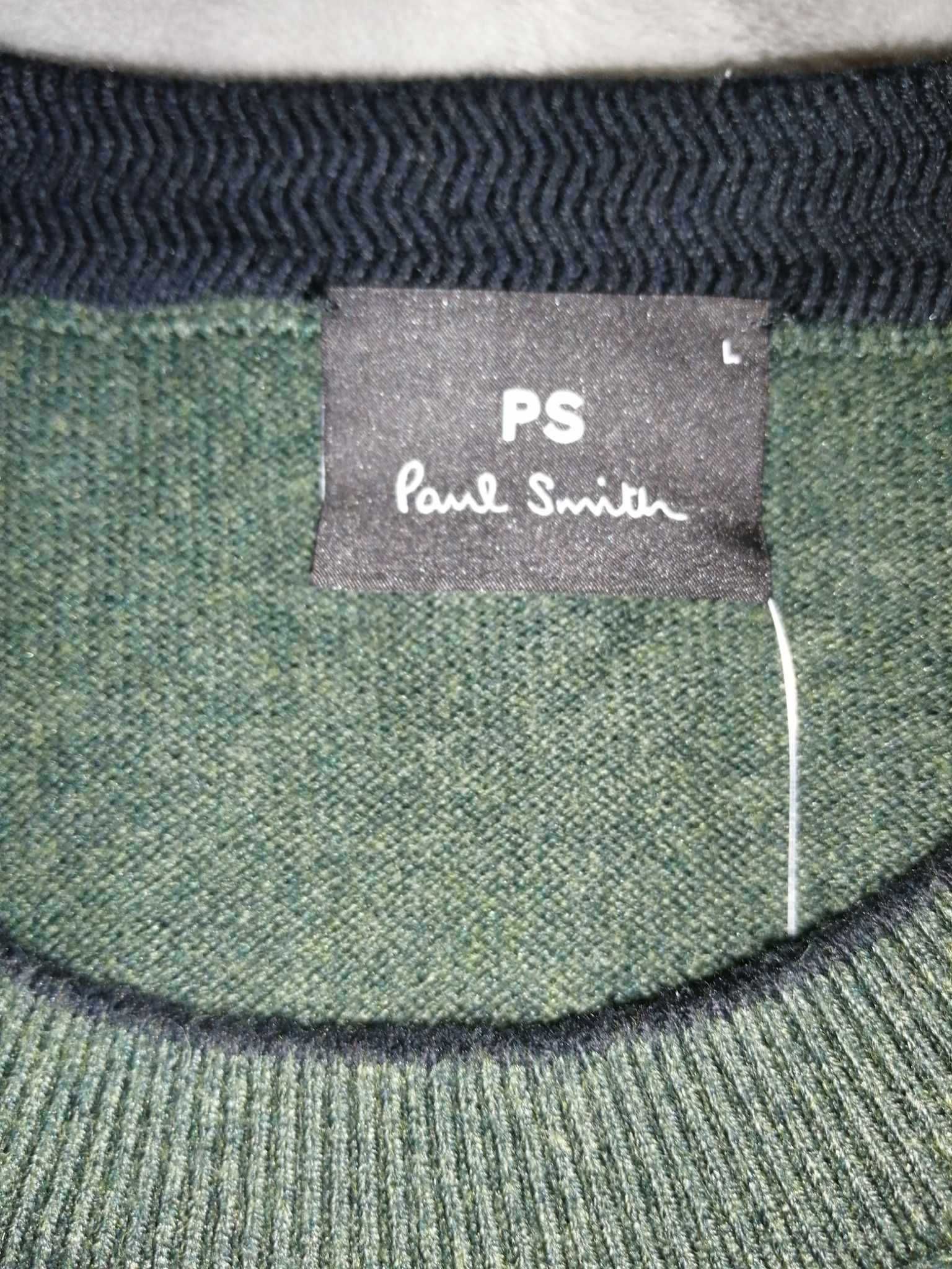 PAUL SMITH PS Zebra Sweter Męski L Bawełna Wełna Super Stan