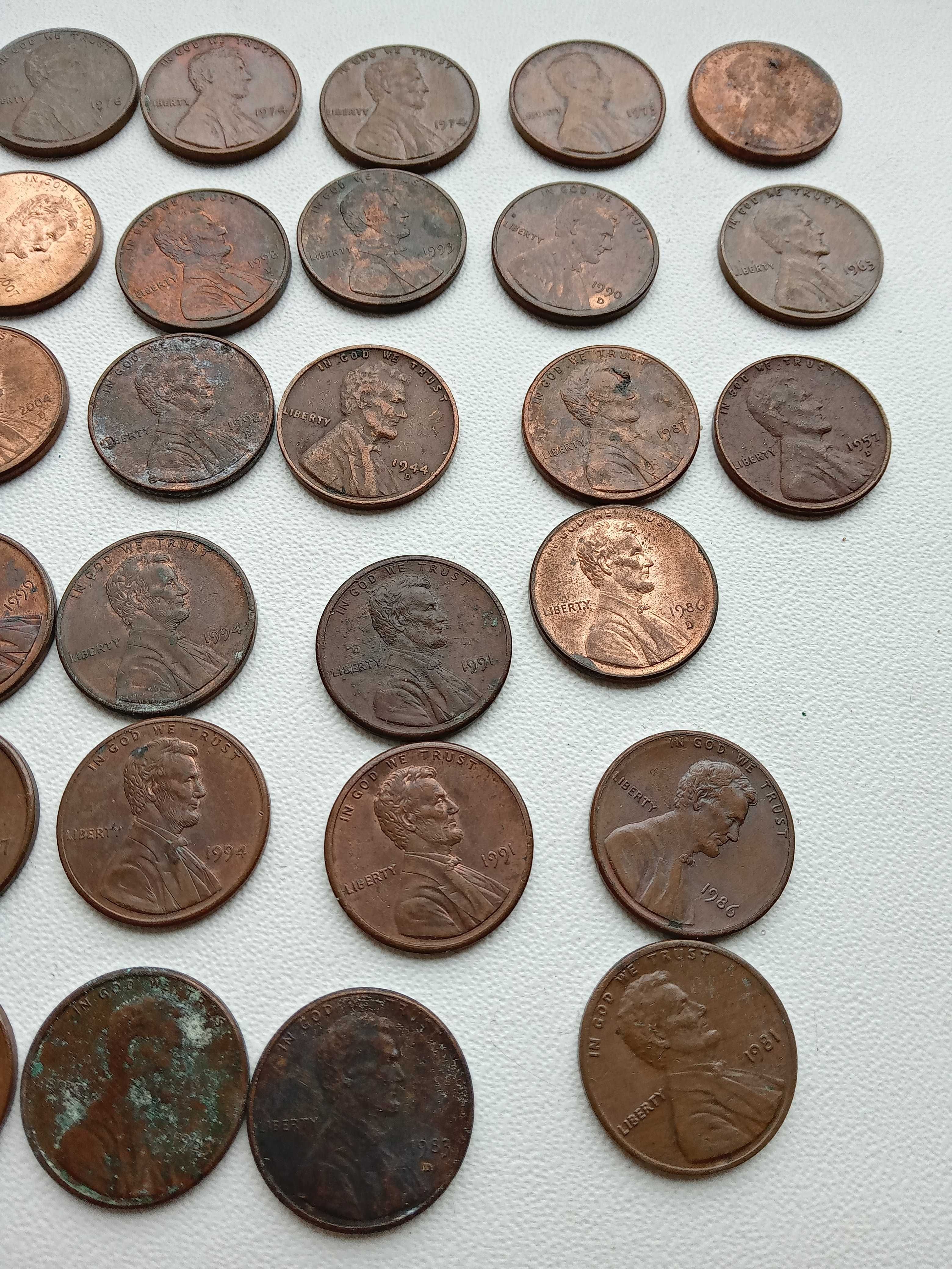 Монеты one cent лот 45 шт