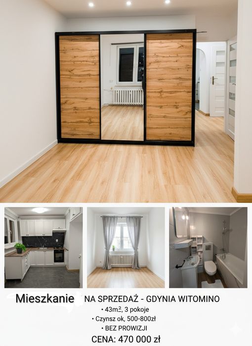 Mieszkanie na sprzedaż 43m² Gdynia Witomino