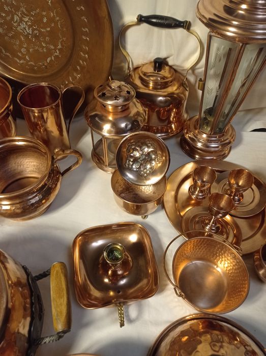 Медная винтажная посуда