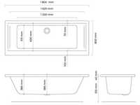 Oltens Selfoss wanna prostokątna 180x80 cm akrylowa biały połysk