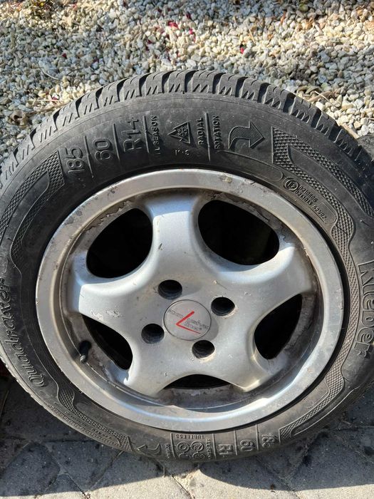 ALUFEGLI 14" 4x100 + opony kleber 185x60 renault, opel, lanos