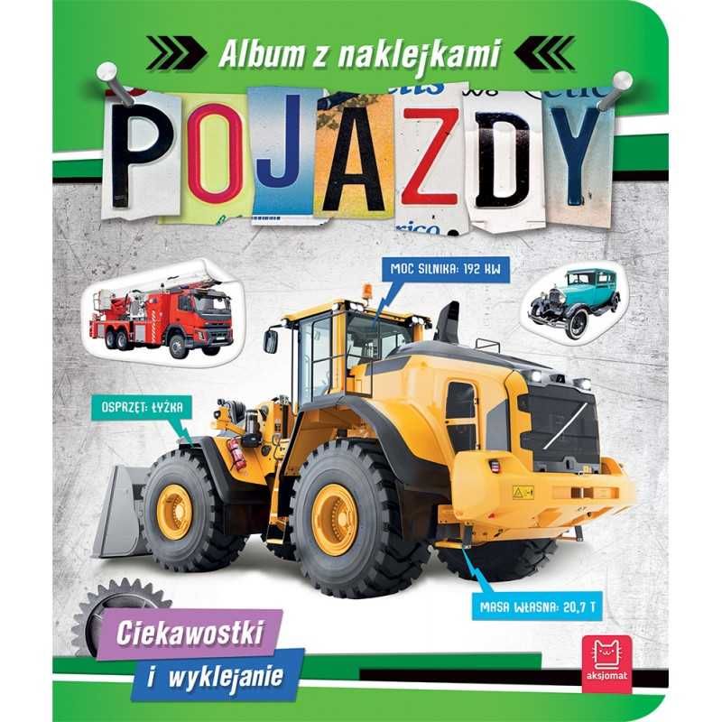 POJAZDY ALBUM z NAKLEJKAMI ciekawostki i wyklejanie AKSJOMAT