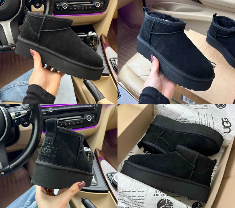 Женские сапоги UGG Classic Ultra Mini Platform Black 36-41 Хит Зимы!