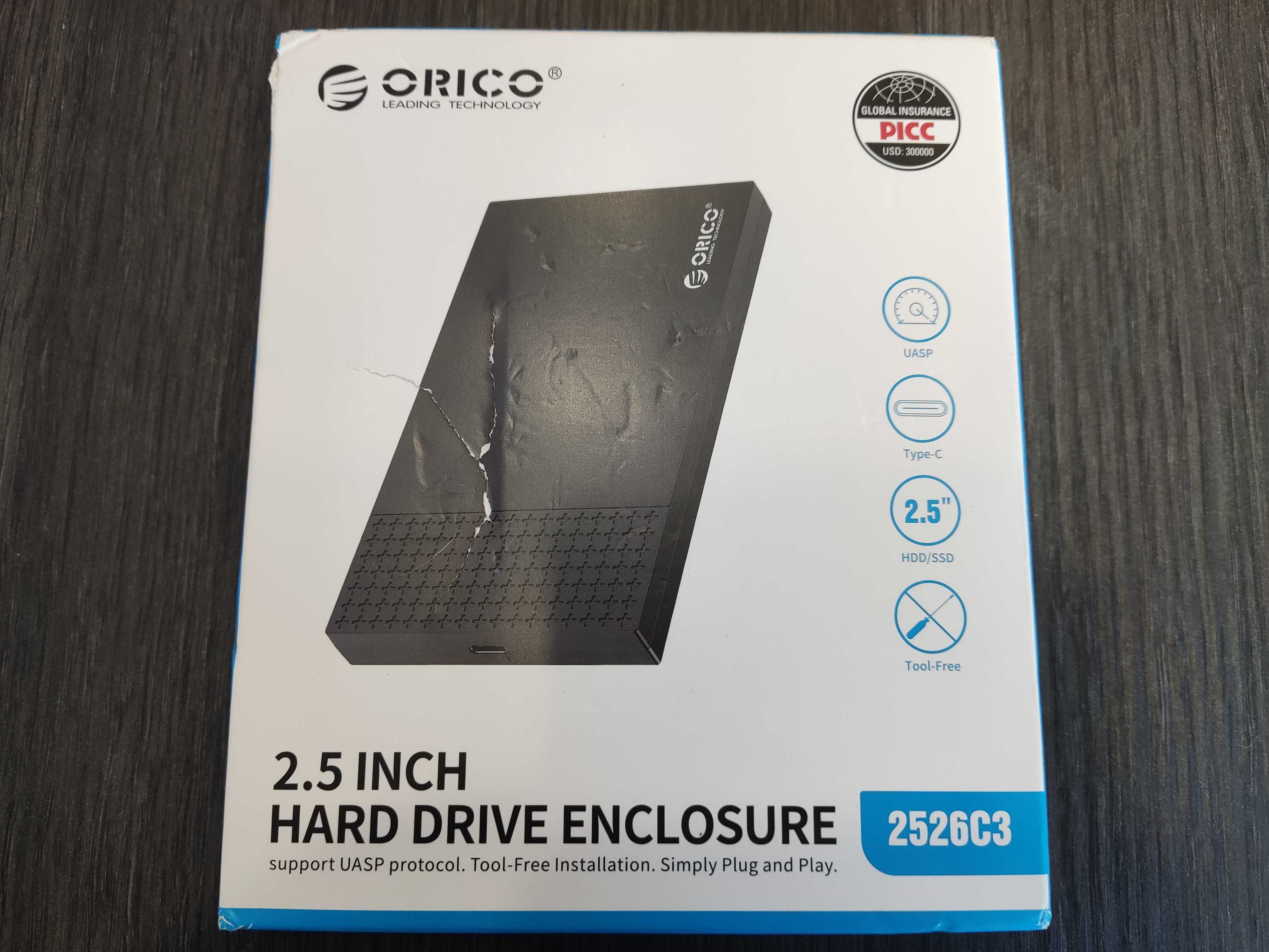 USB 3 Type-C карман/чехол/кейс для диска 2.5" Orico 2526C3 НЕ РАБОЧИЙ!