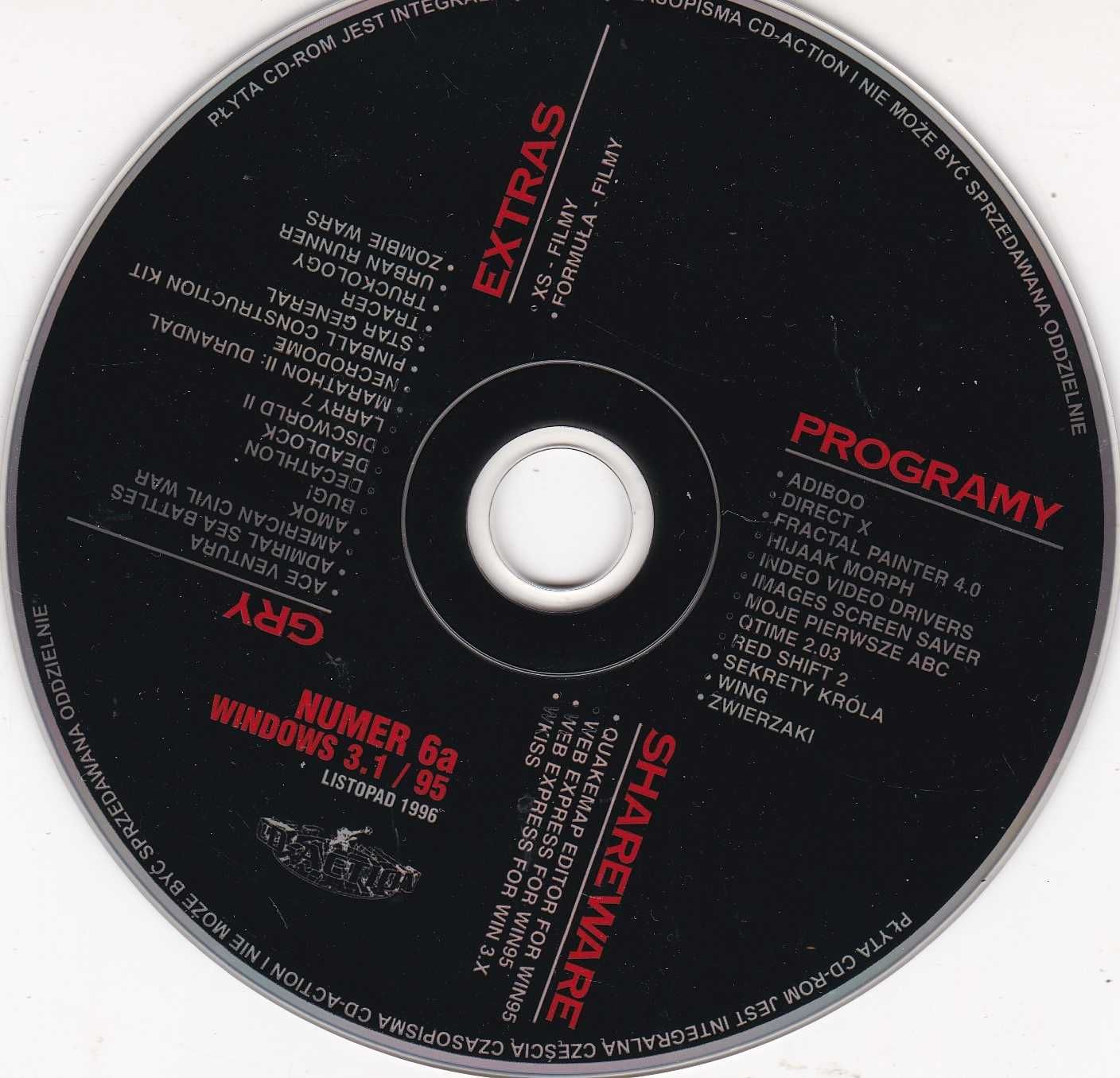 CD Action - 6/ 96 Cover CD .PC . {6 a }