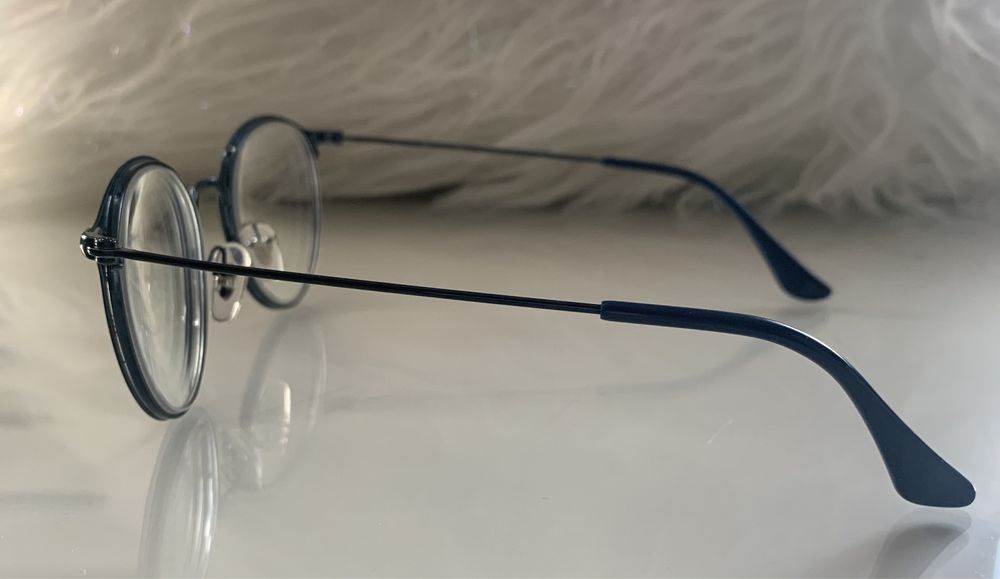Ray Ban granatowe oprawki korekcyjne, okulary i etui