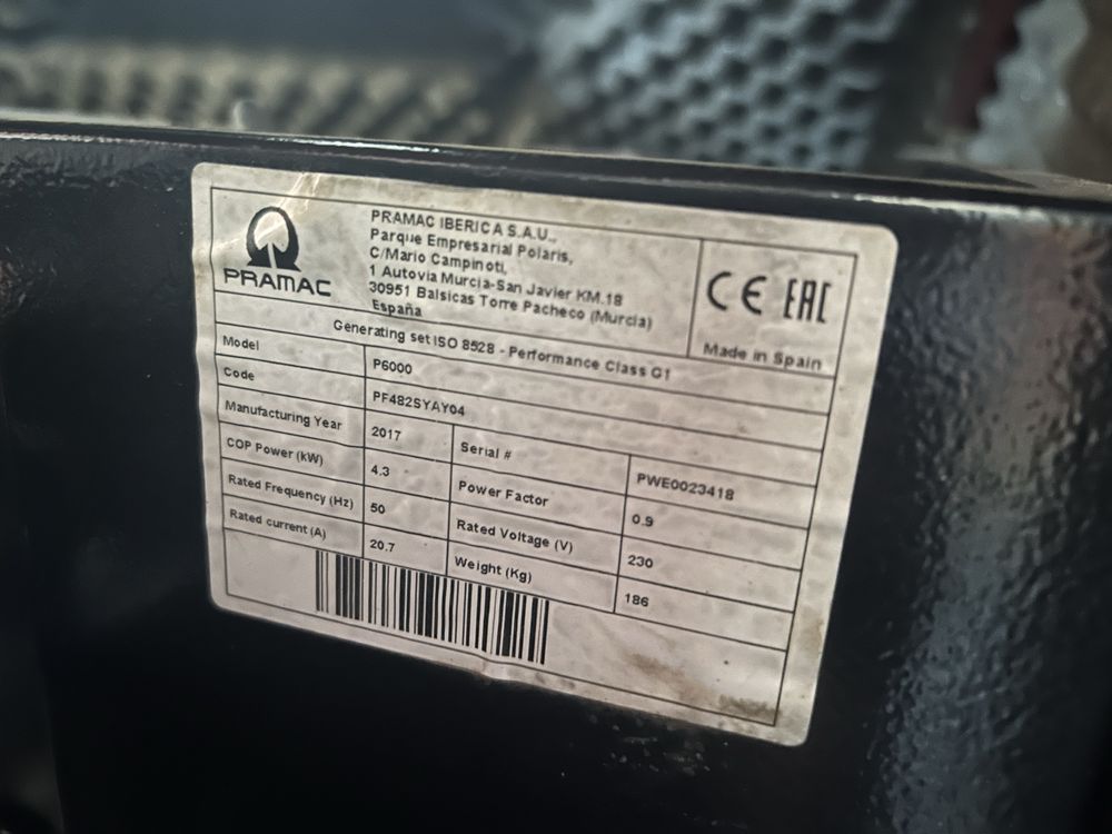 Agregat prądotwórczy Pramac P6000 6 kva