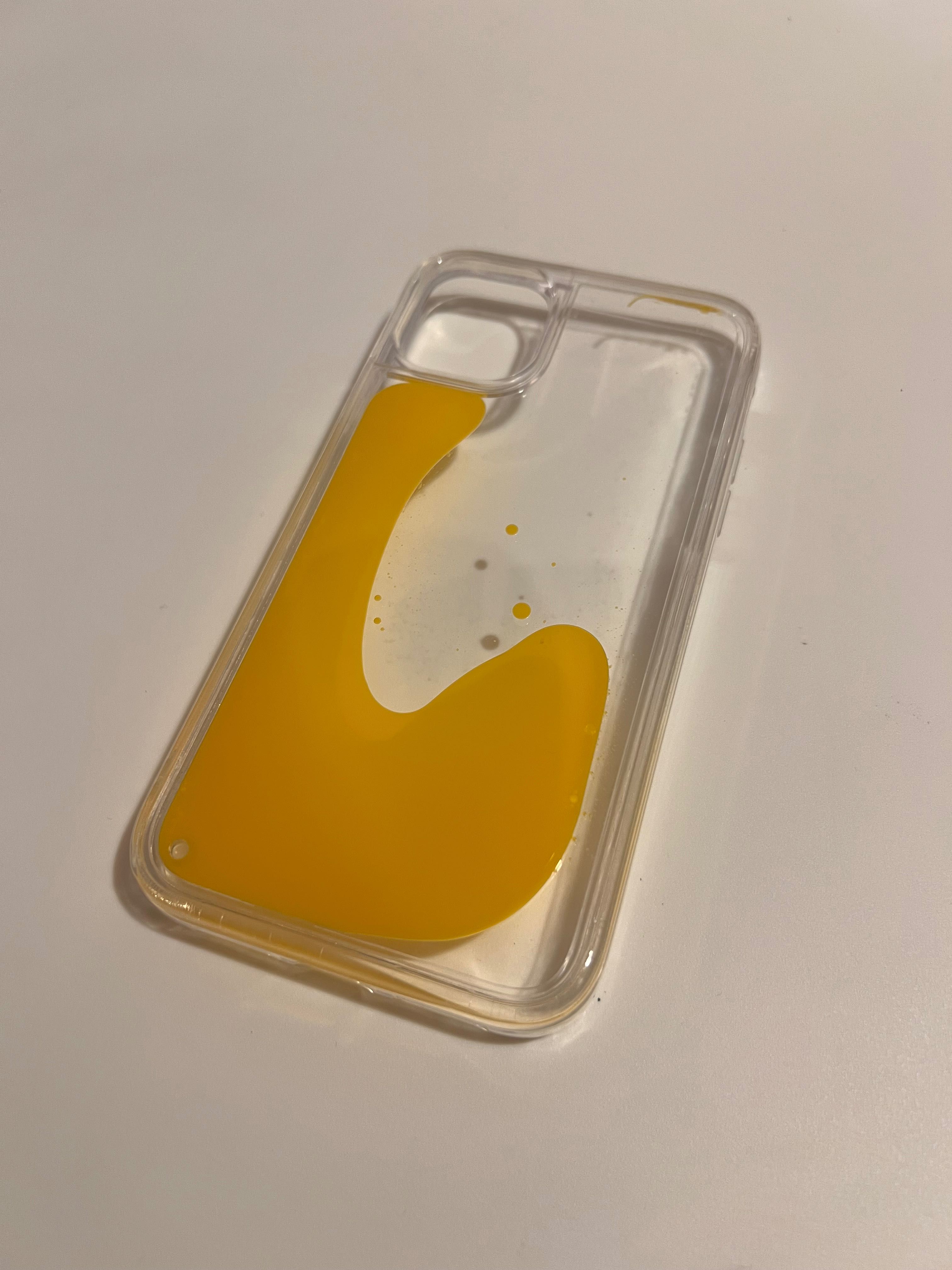 Przezroczyste etui/obudowa liquid żółty twarde na telefon iPhone 11