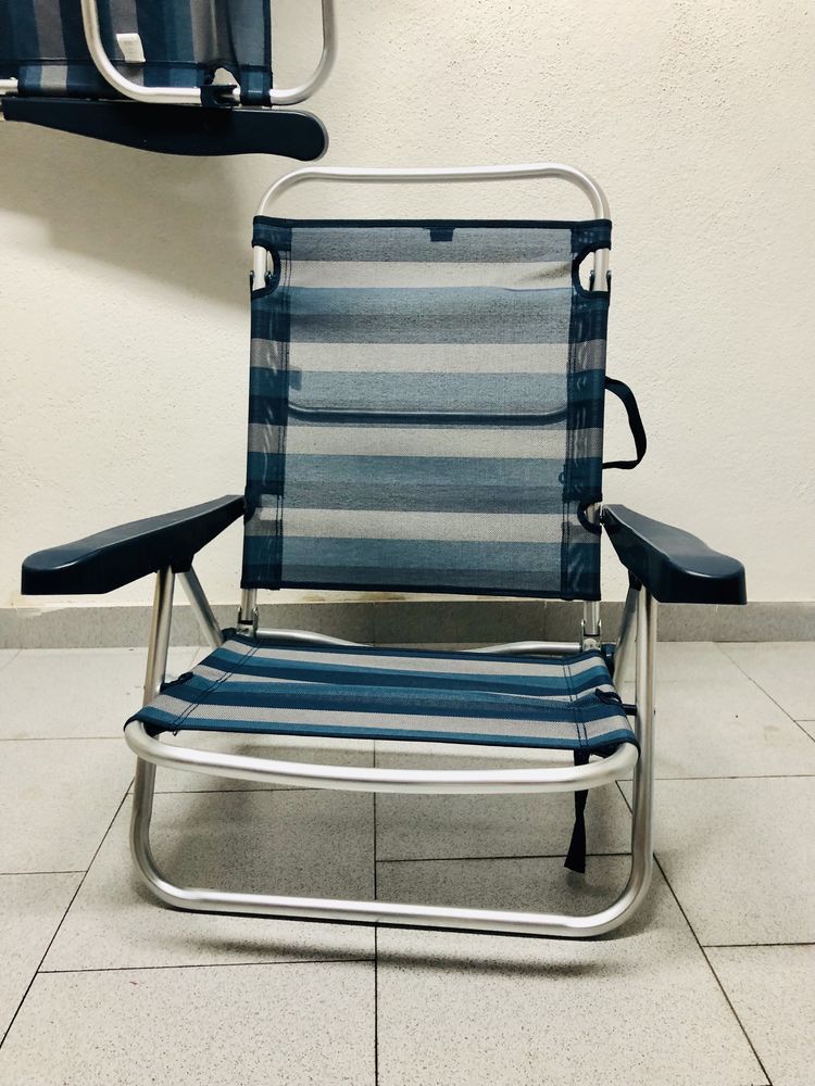Cadeira de praia | nova | dobrável | est. alumínio