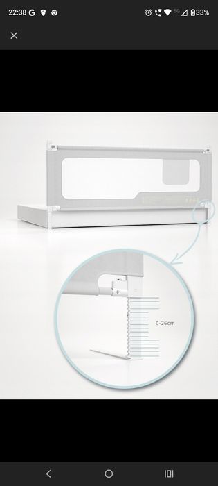 3 Barierki zabezpieczające do łóżka 200cm na 160 cm. Komplet.