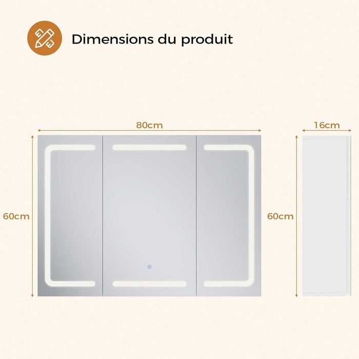 Nowa szafka łazienkowa z lustrem LED /lustro /półka/wnęka 80x60 !N210!