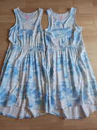 Sukienki dla dziewczynki/bliźniaczek rozm.134 (c. za 2 szt)