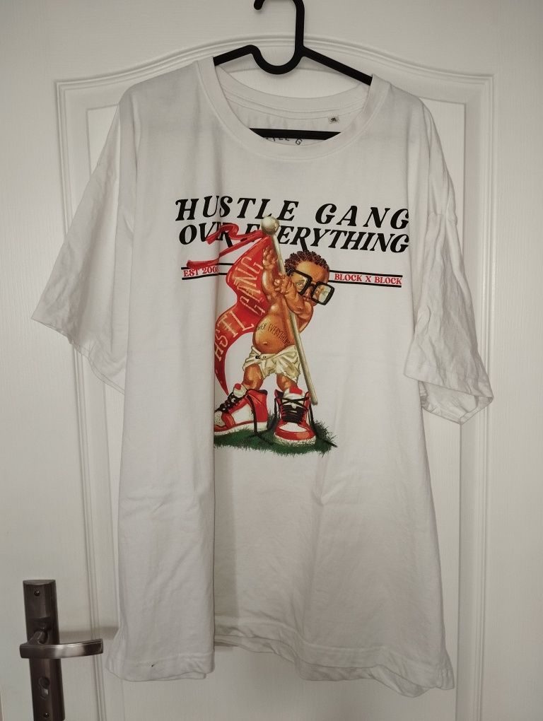 Biały tshirt Hustle Gang rozmiar 4xl nowa