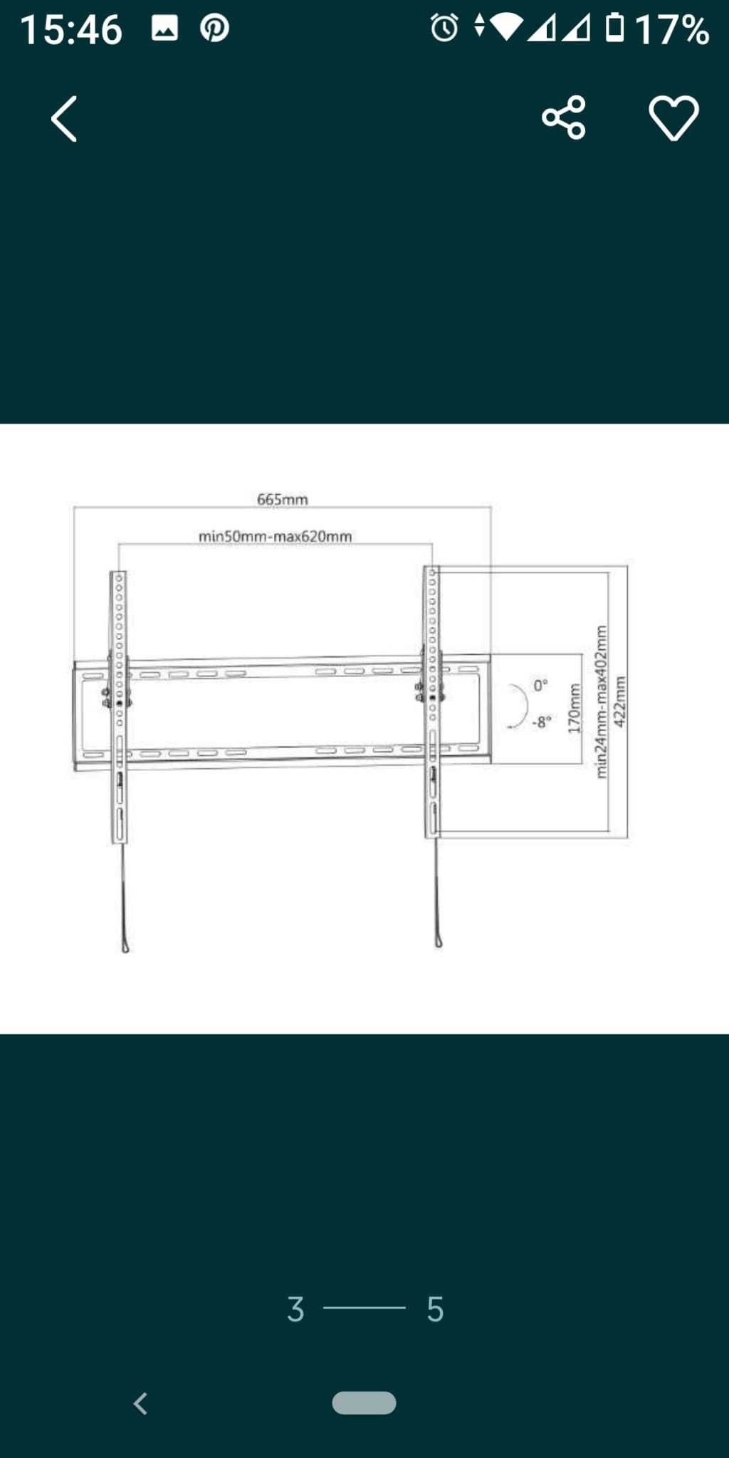 Suporte TV fixo c/ inclinacao 37 ate 70" Novo c/ kit instalação