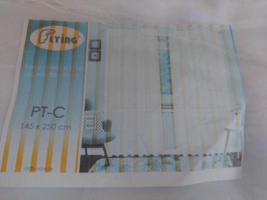 Firana 145x250 z taśma 2 szt nowa