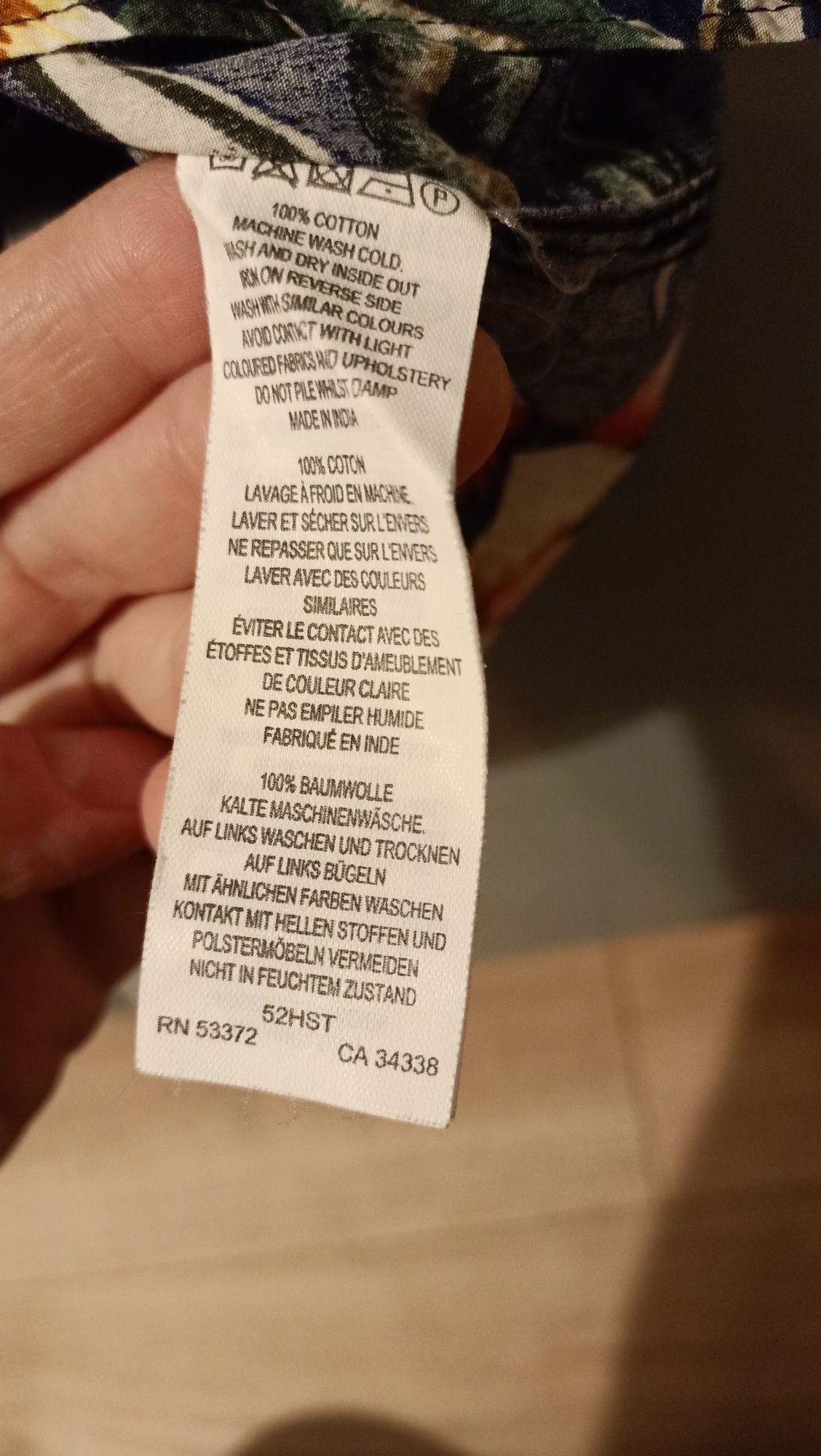 Koszula hawajska S French Connection bawełna granatowa